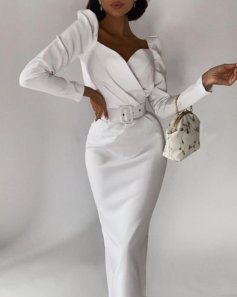 casual dresses 2021 puff sleeve strapless party long with belt straight midi pencil dress for women, Black;gray
casual dresses 2021 puff sleeve strapless party long with belt straight midi pencil dress for women, Black;gray