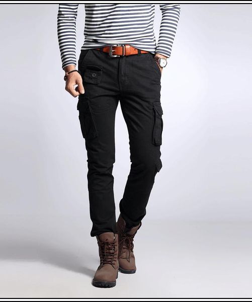 men's pants spring camouflage work clothes multi bag men's trousers outdoor leisure sports slim fit small leg straight military, Black
men's pants spring camouflage work clothes multi bag men's trousers outdoor leisure sports slim fit small leg straight military, Black