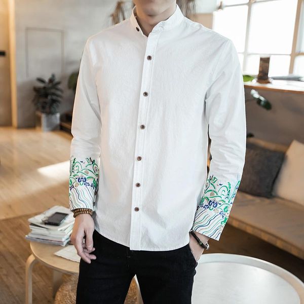 men's casual shirts men shirt long sleeve chinese style single-breasted embroidery 5xl, White;black
men's casual shirts men shirt long sleeve chinese style single-breasted embroidery 5xl, White;black