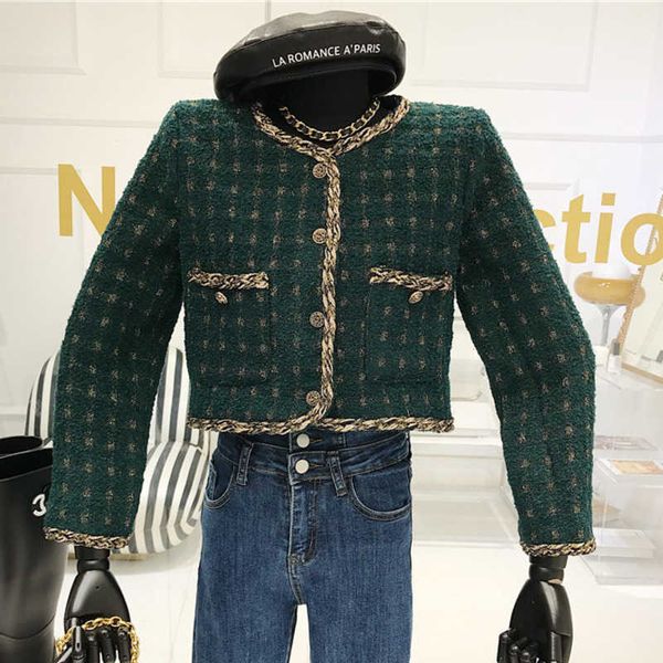 retro autumn luxury single breasted tweed jacket short woolen coat women slim long sleeve korean plaid outwear crop 210930, Black
retro autumn luxury single breasted tweed jacket short woolen coat women slim long sleeve korean plaid outwear crop 210930, Black