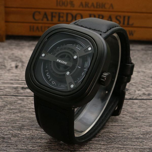 creative black technology watch men's large dial square machine new concept no pointer student trend, Slivery;brown
creative black technology watch men's large dial square machine new concept no pointer student trend, Slivery;brown