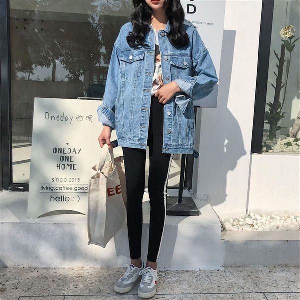women's jackets vintage blue jeans jacket oversize spring autumn 2021 denim turn-down collar casual streetwear chaqueta mujer, Black;brown
women's jackets vintage blue jeans jacket oversize spring autumn 2021 denim turn-down collar casual streetwear chaqueta mujer, Black;brown