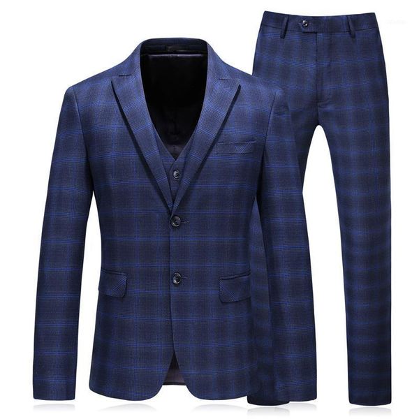 men's suits & blazers 2021 single breasted business wedding suit men full dress fashion plaid classic (jacket+vest+pants), White;black
men's suits & blazers 2021 single breasted business wedding suit men full dress fashion plaid classic (jacket+vest+pants), White;black