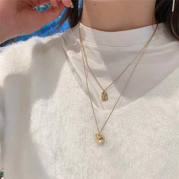 pendant necklaces timeonly elegant double layering heart necklace irregular metal small linked chain delicate jewelry foe women, Silver
pendant necklaces timeonly elegant double layering heart necklace irregular metal small linked chain delicate jewelry foe women, Silver