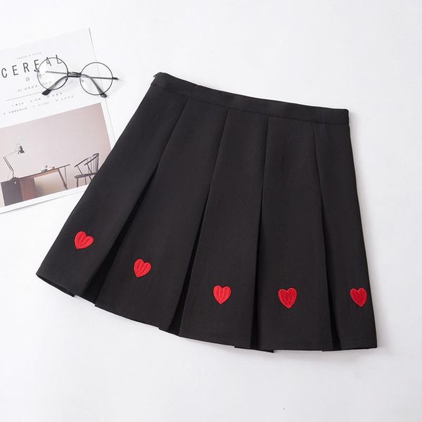 love embroidered sweet high waist skirt 2021 spring summer harajuku student pleated girls dance mini a-line skirts, Black
love embroidered sweet high waist skirt 2021 spring summer harajuku student pleated girls dance mini a-line skirts, Black