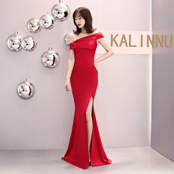 luxury evening dress 0715#6 color one shoulder banquet evening dr's fashion party long elegant slim fishtail, Black;gray
luxury evening dress 0715#6 color one shoulder banquet evening dr's fashion party long elegant slim fishtail, Black;gray