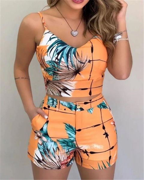 women's shorts fashion women suits 2 pieces sets summer office lady floral strap tank crop high waist button female outfits, White;black
women's shorts fashion women suits 2 pieces sets summer office lady floral strap tank crop high waist button female outfits, White;black