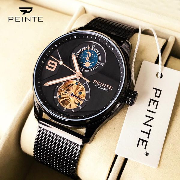 wristwatches peinte 2021 brand hollow tourbillon automatic mechanical watch men's swiss waterproof fashion luminous, Slivery;brown
wristwatches peinte 2021 brand hollow tourbillon automatic mechanical watch men's swiss waterproof fashion luminous, Slivery;brown