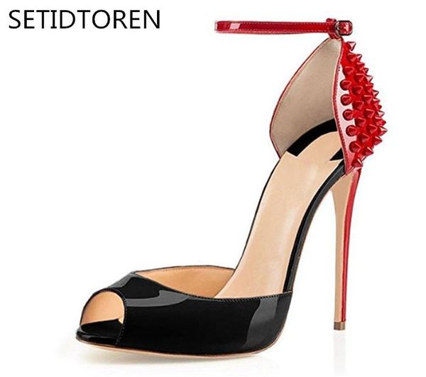 dress shoes zapatos mujer women's fashion ankle strap rivets stiletto high heel super peep toe pumps party wedding, Black
dress shoes zapatos mujer women's fashion ankle strap rivets stiletto high heel super peep toe pumps party wedding, Black