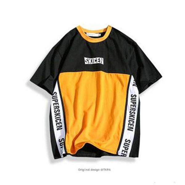 original brand contrast color european and american street style patchwork t-shirts fashion vintage baseball sport tees, White;black
original brand contrast color european and american street style patchwork t-shirts fashion vintage baseball sport tees, White;black