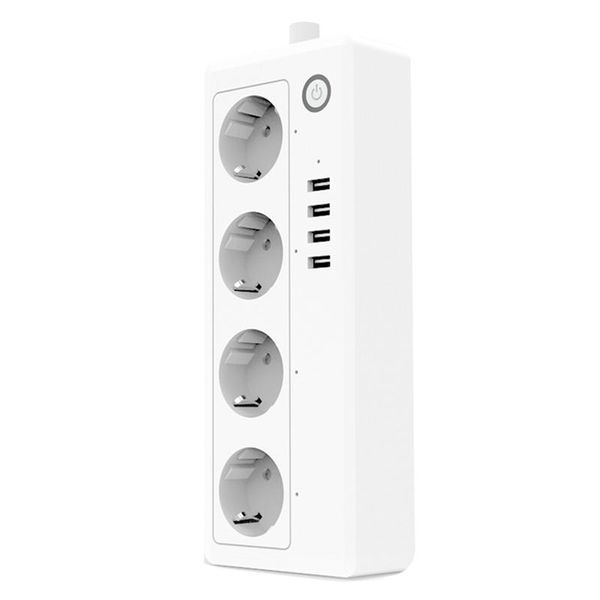smart wlan socket board with 4 ac sockets and usb ports, individually controlled switches, multiple eu plug power plugs
smart wlan socket board with 4 ac sockets and usb ports, individually controlled switches, multiple eu plug power plugs