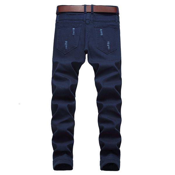 casual ripped men fashion hole ruined denim trousers cotton destroyed jeans brand slim fit, Blue
casual ripped men fashion hole ruined denim trousers cotton destroyed jeans brand slim fit, Blue