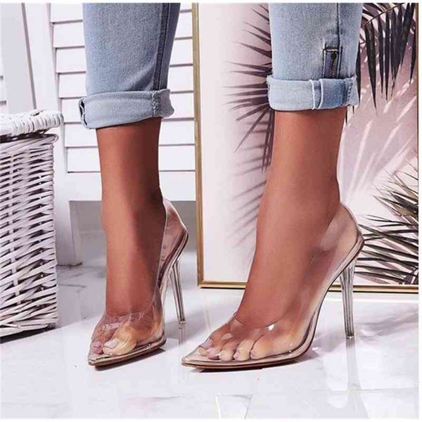 shoe it encode 2021 high crystal clear woman shoes, Black