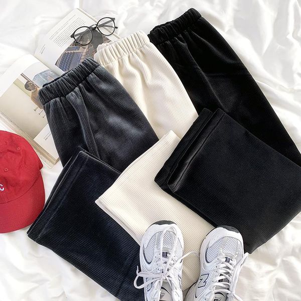 mooirue winter women corduroy pants thick elastic high waist loose fleece warm casual straight women's & capris, Black;white
mooirue winter women corduroy pants thick elastic high waist loose fleece warm casual straight women's & capris, Black;white
