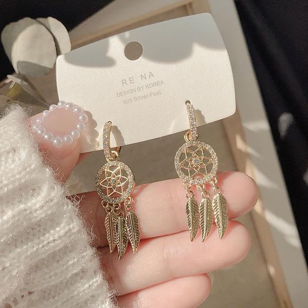 dangle & chandelier fancy hollow dream catcher leaf feather shiny crystals drop earrings for women party jewelry korean hanging cz, Silver
dangle & chandelier fancy hollow dream catcher leaf feather shiny crystals drop earrings for women party jewelry korean hanging cz, Silver