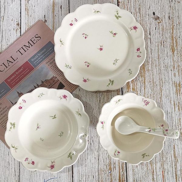 dinnerware sets retro floral ceramic plate home flower dessert porcelain fruit salad bowl tableware dinner set with spoon
dinnerware sets retro floral ceramic plate home flower dessert porcelain fruit salad bowl tableware dinner set with spoon