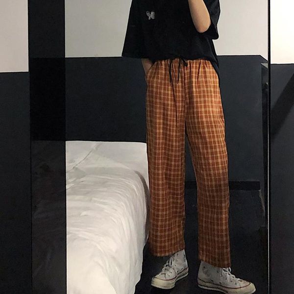 women's pants & capris women wide leg ankle-length 9th trousers summer casual loose high elastic waist plaid elasticated, Black;white
women's pants & capris women wide leg ankle-length 9th trousers summer casual loose high elastic waist plaid elasticated, Black;white