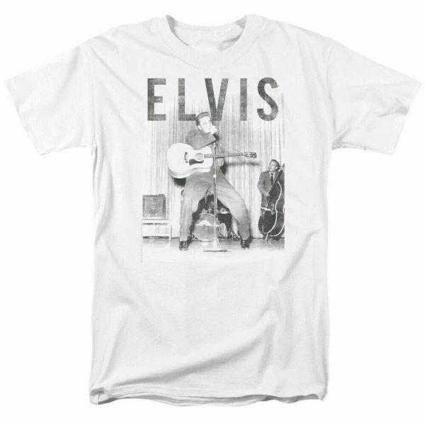elvis presley with the band t shirt licensed rock n roll music tee white, White;black
elvis presley with the band t shirt licensed rock n roll music tee white, White;black
