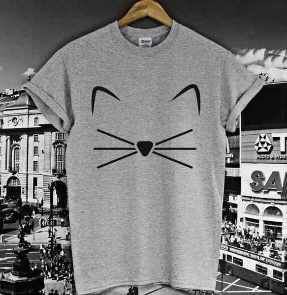 cat face beard print womens t shirt cotton casual funny gray white tee hipster z 232
cat face beard print womens t shirt cotton casual funny gray white tee hipster z 232
