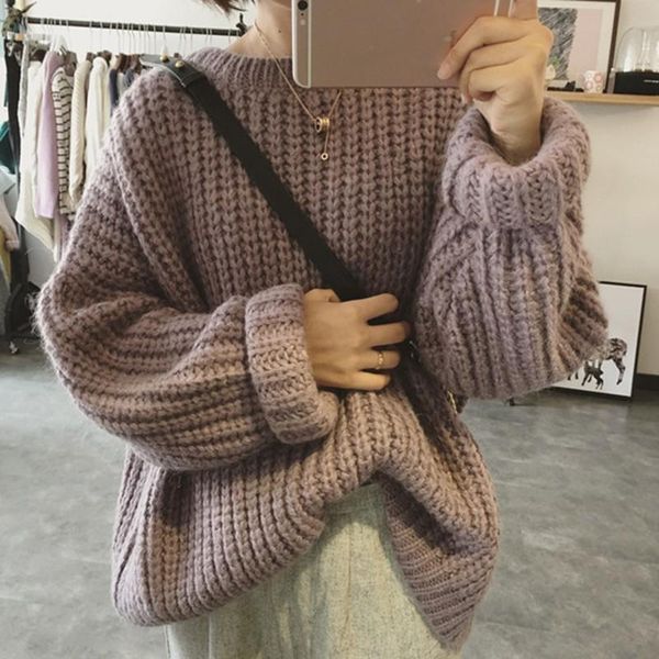 knit sweater women's retro loose solid color fall and winter slim long-sleeved round neck sweaters, White;black
knit sweater women's retro loose solid color fall and winter slim long-sleeved round neck sweaters, White;black