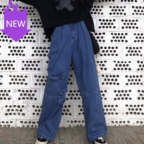 loose streetwear functional pocket pants 2021 autumn casual jeans woman long trousers cowboy female women's, Blue
loose streetwear functional pocket pants 2021 autumn casual jeans woman long trousers cowboy female women's, Blue