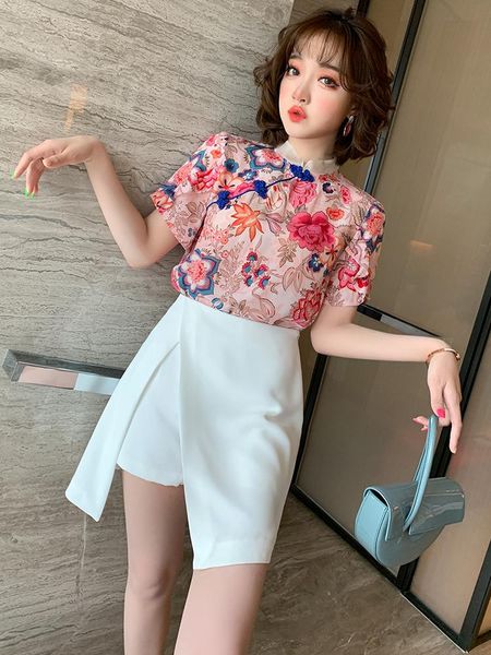 women's tracksuits trendy stand collar frog silk printed cheongsam + design split skirt suit, female fashion summer, Gray
women's tracksuits trendy stand collar frog silk printed cheongsam + design split skirt suit, female fashion summer, Gray