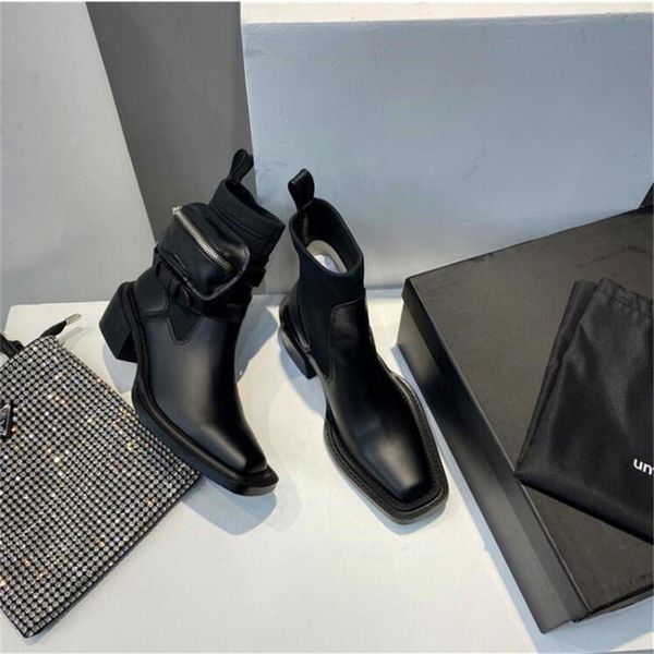 boots square toe wallet shoes thick bottom increased fashion women's autumn and winter high heel, Black
boots square toe wallet shoes thick bottom increased fashion women's autumn and winter high heel, Black