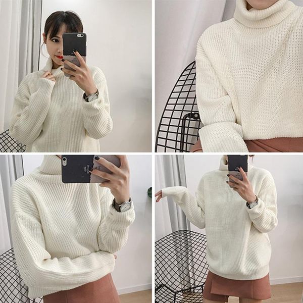 women's sweaters women sweater & pullover 2021 autumn solid color turtleneck loose thicken retro female knitted jumper and, White;black
women's sweaters women sweater & pullover 2021 autumn solid color turtleneck loose thicken retro female knitted jumper and, White;black