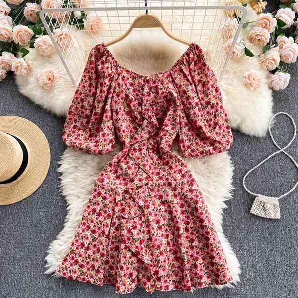 summer women's fashion square neck short sleeve sweet flower print mini a-line dress vestidos de mujer s692 210527, Black;gray
summer women's fashion square neck short sleeve sweet flower print mini a-line dress vestidos de mujer s692 210527, Black;gray