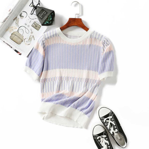 women's knits & tees knitted or crocheted summer fine women's shirt around the neck shreds list fresh background contrast 7fh8, White
women's knits & tees knitted or crocheted summer fine women's shirt around the neck shreds list fresh background contrast 7fh8, White