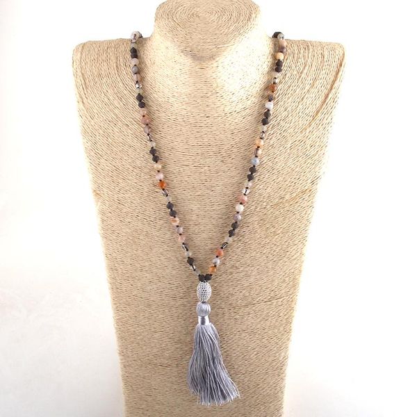 pendant necklaces fashion bohemian jewelry 6mm stone long knotted micro zircon pave link gray tassel d, Silver
pendant necklaces fashion bohemian jewelry 6mm stone long knotted micro zircon pave link gray tassel d, Silver