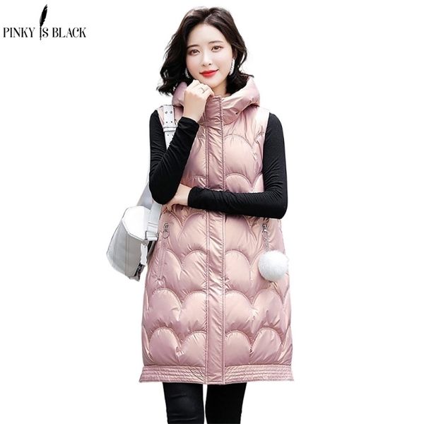 pinkyisblack solid hooded women's winter vest long style thick female sleeveless waistcoat cotton padded jacket with pocket 211220, Black;white
pinkyisblack solid hooded women's winter vest long style thick female sleeveless waistcoat cotton padded jacket with pocket 211220, Black;white