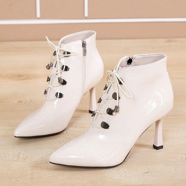 boots fall / winter 2021 european and american style pointed front lace up low tube slim high heel women's tiger button, Black
boots fall / winter 2021 european and american style pointed front lace up low tube slim high heel women's tiger button, Black