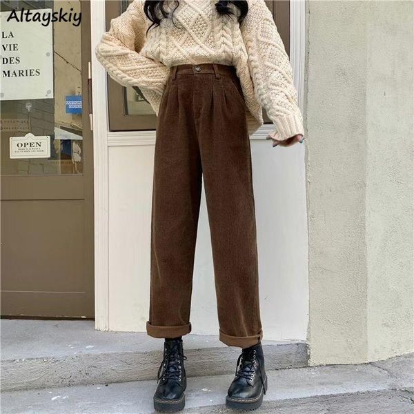 women's pants & capris casual women autumn large size s-5xl corduroy simple pure all-match basic full length vintage trouser minimali, Black;white
women's pants & capris casual women autumn large size s-5xl corduroy simple pure all-match basic full length vintage trouser minimali, Black;white
