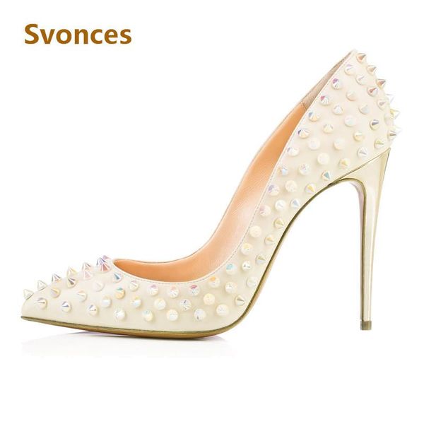 white lady pumps luxury shining color rivets design woman sandals wedding party pointed toe high heels brand quality shoes women dress, Black
white lady pumps luxury shining color rivets design woman sandals wedding party pointed toe high heels brand quality shoes women dress, Black