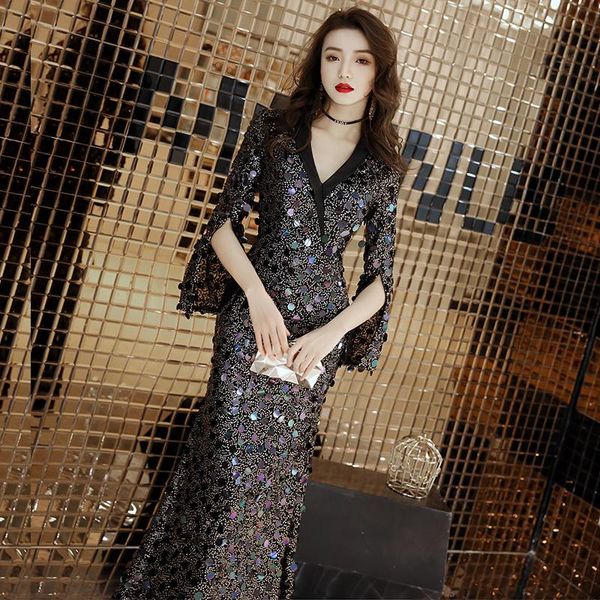 party dresses luxury long sleeve silver mermaid prom dress for black girls 2021 sparkly sequin v-neck african formal evening plus size, White;black
party dresses luxury long sleeve silver mermaid prom dress for black girls 2021 sparkly sequin v-neck african formal evening plus size, White;black
