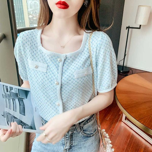 women's jackets bubble sleeve shirt 2021 summer french square collar design small crowd hollow out short, Black;brown
women's jackets bubble sleeve shirt 2021 summer french square collar design small crowd hollow out short, Black;brown