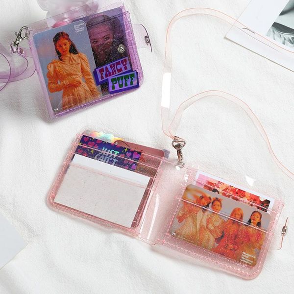 card holders transparent cute id holder folding short wallet fashion women girl business cards case purse with lanyard, Brown;gray
card holders transparent cute id holder folding short wallet fashion women girl business cards case purse with lanyard, Brown;gray