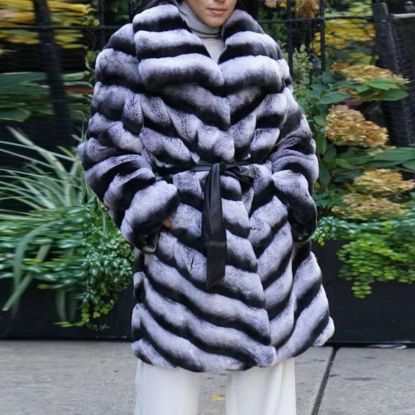 women's fur & faux women long real coat winter fashion genuine rex coats with big lapel collar trendy overcoats, Black
women's fur & faux women long real coat winter fashion genuine rex coats with big lapel collar trendy overcoats, Black