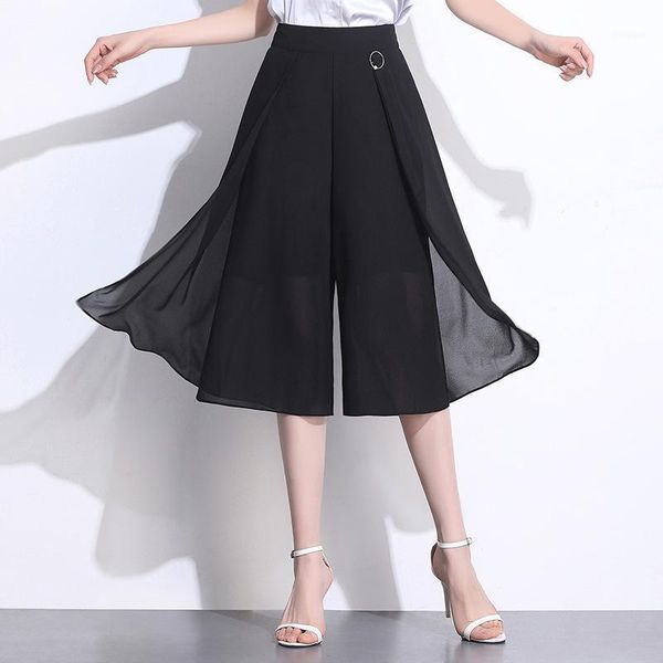 women's pants & capris 2021 spring and summer seven chiffon dress female high-waisted wide leg loose elastic waist in the, Black;white
women's pants & capris 2021 spring and summer seven chiffon dress female high-waisted wide leg loose elastic waist in the, Black;white