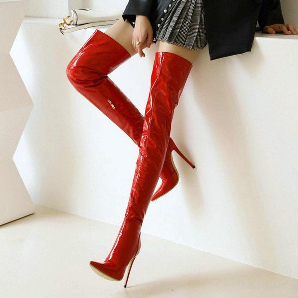 boots ladies patent leather thigh autumn winter warm knight female slim stiletto long zipper women shoes 34-49, Black
boots ladies patent leather thigh autumn winter warm knight female slim stiletto long zipper women shoes 34-49, Black