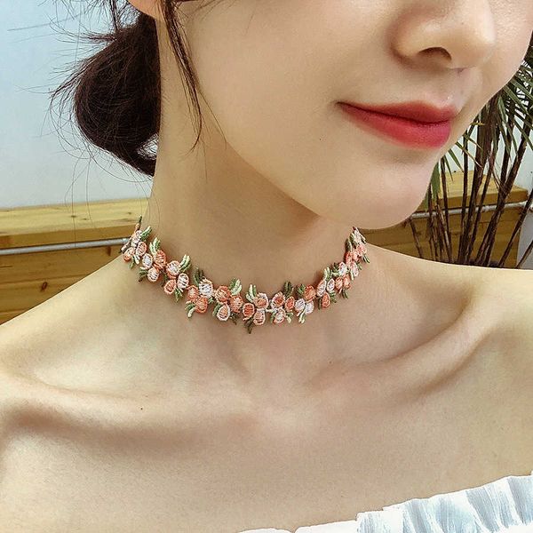 fresh and fresh fairy spirit in collar forest flower embroidered clavicle feminine temperament sweet simple net red neck chain, Silver
fresh and fresh fairy spirit in collar forest flower embroidered clavicle feminine temperament sweet simple net red neck chain, Silver