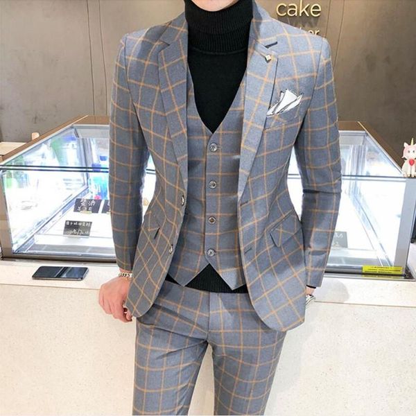 men's suits & blazers (jacket+vest+pants) men dress british 3piece wedding suit autumn business formal plaid male luxury slim, White;black
men's suits & blazers (jacket+vest+pants) men dress british 3piece wedding suit autumn business formal plaid male luxury slim, White;black