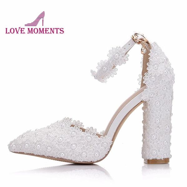 white lace sweet women pumps pointed toe spring ankle straps high heel wedding party shoes square bridesmaid dress, Black
white lace sweet women pumps pointed toe spring ankle straps high heel wedding party shoes square bridesmaid dress, Black