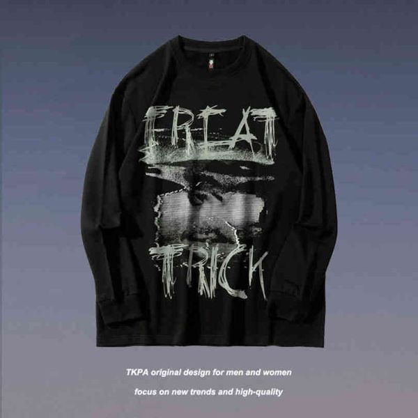 tkpa guochaogao street letter printing round neck long sleeve sweater men's dark mourning oversize hoodies, Black
tkpa guochaogao street letter printing round neck long sleeve sweater men's dark mourning oversize hoodies, Black
