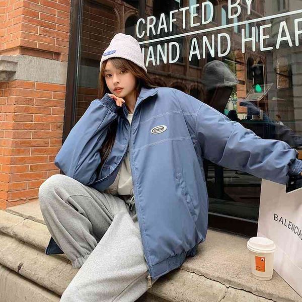 korean baseball jacket women's autumn and winter thickened down cotton jacket 2021 new loose, Black
korean baseball jacket women's autumn and winter thickened down cotton jacket 2021 new loose, Black