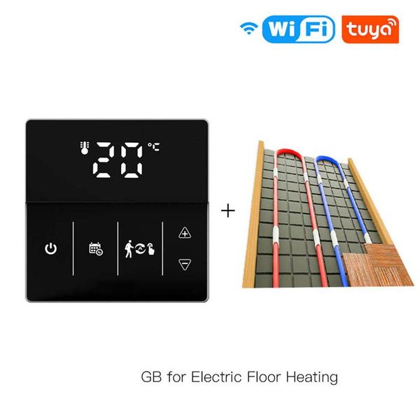smart home control wifi thermostat temperature controller for electric floor heating 16a touch weekly programmable app/ voice
smart home control wifi thermostat temperature controller for electric floor heating 16a touch weekly programmable app/ voice