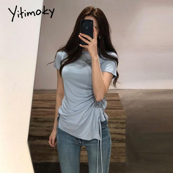 women's t-shirt yitimoky asymmetrical drawstring woman tshirts white slit short sleeve korean fashion o-neck summer 2021 tees casual
women's t-shirt yitimoky asymmetrical drawstring woman tshirts white slit short sleeve korean fashion o-neck summer 2021 tees casual