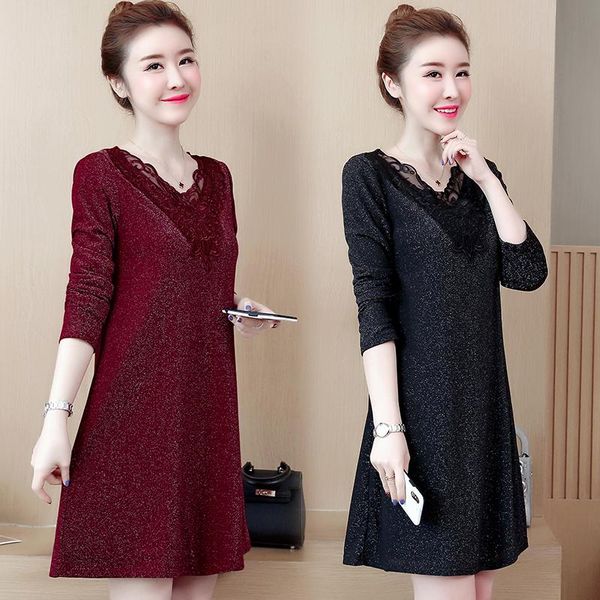 casual dresses l-5xl big size office lady embroidery party loose v-neck long sleeve plus autumn wine red black elegant woman dress, Black;gray
casual dresses l-5xl big size office lady embroidery party loose v-neck long sleeve plus autumn wine red black elegant woman dress, Black;gray