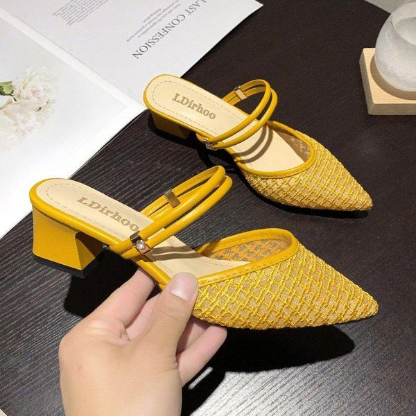 summer women's sandals high heel ladies slippers pointed toe slip-on women office pumps casual mesh sandalias mujer, Black
summer women's sandals high heel ladies slippers pointed toe slip-on women office pumps casual mesh sandalias mujer, Black